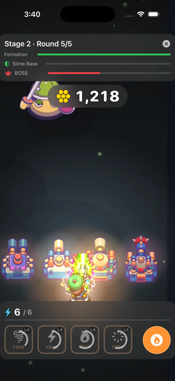 Slime Siege — damage pop 6