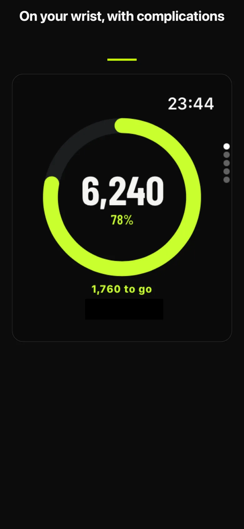 StepRing on Apple Watch, with complications
