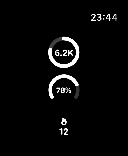 StepRing complications on an Apple Watch face