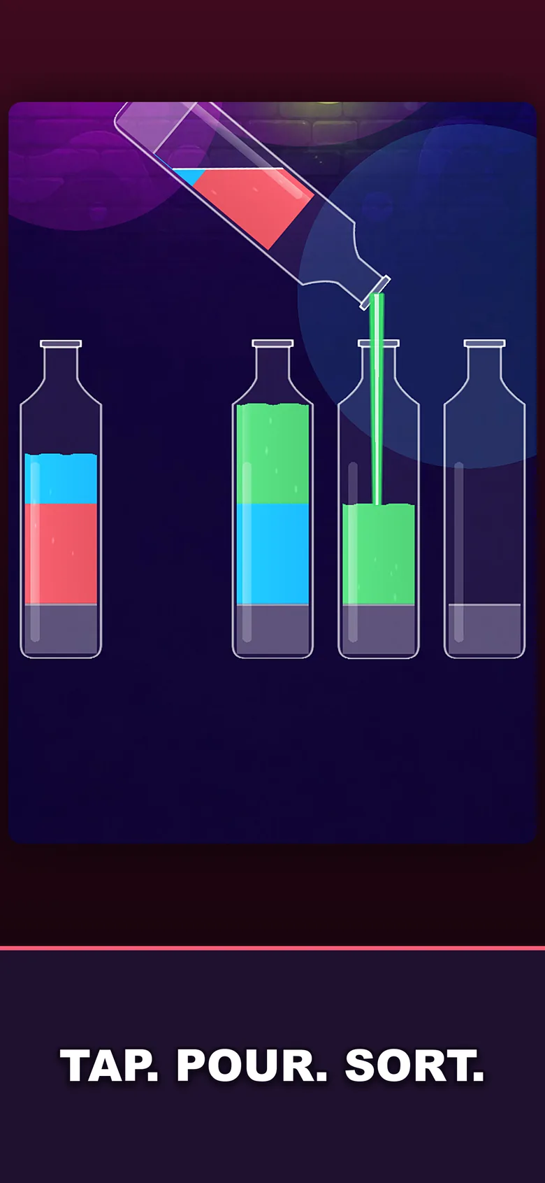 Jelly Fizz store frame: tap, pour, sort