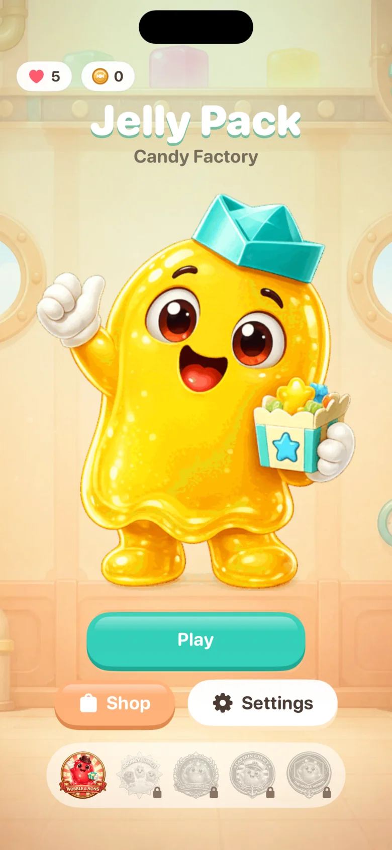 Jelly Pack: Packy on the factory home screen