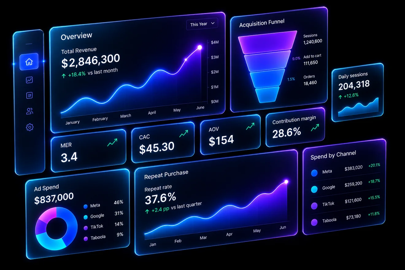 Illustrative growth operations dashboard